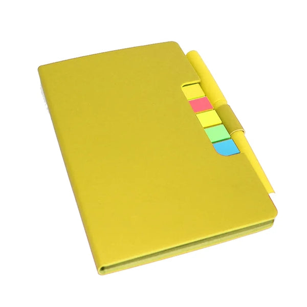 Notebook With Sticky Notes and Pen