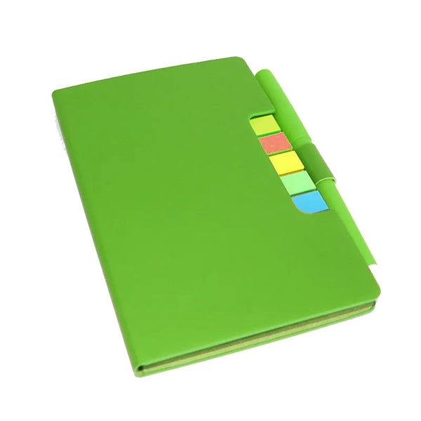 Notebook With Sticky Notes and Pen