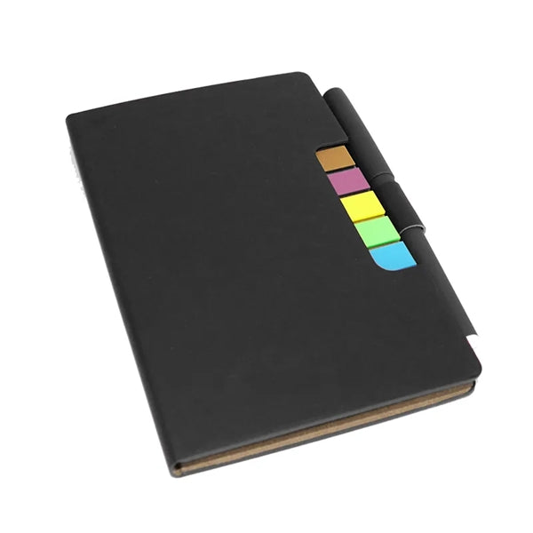 Notebook With Sticky Notes and Pen