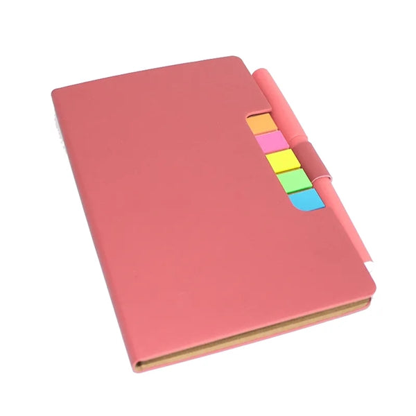 Notebook With Sticky Notes and Pen