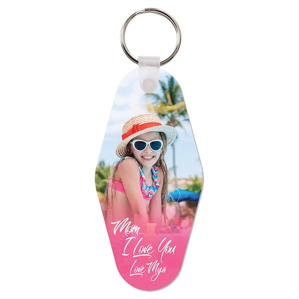 Unisub Gloss White FRP Sublimatable Vintage Hotel Keychain