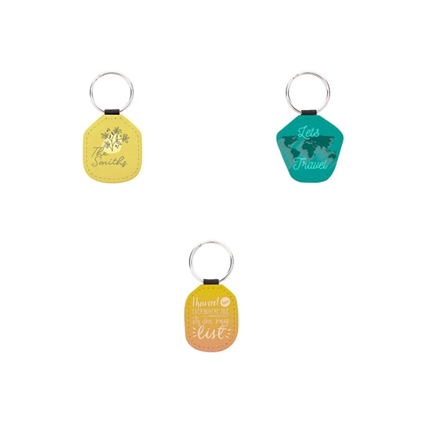 1.6" x 2" Premium Leatherette Keychain