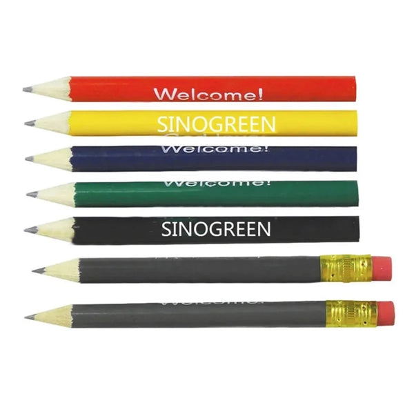 Round Hex Shape Golf Pencil with Eraser