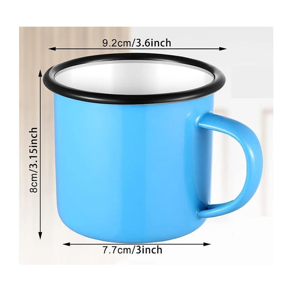 12oz Enamel Coffee Mugs with Handle