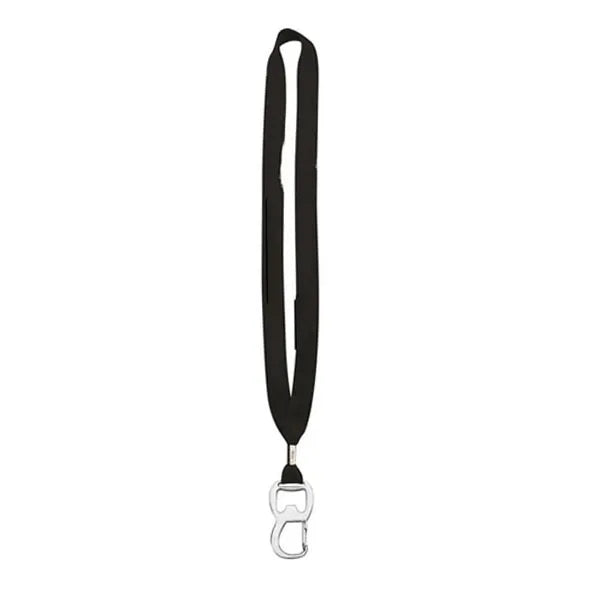 3/4" Cotton Lanyard with Metal Crimp & Bottle Opener