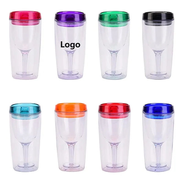 10oz Clear Plastic Insulated Tumbler