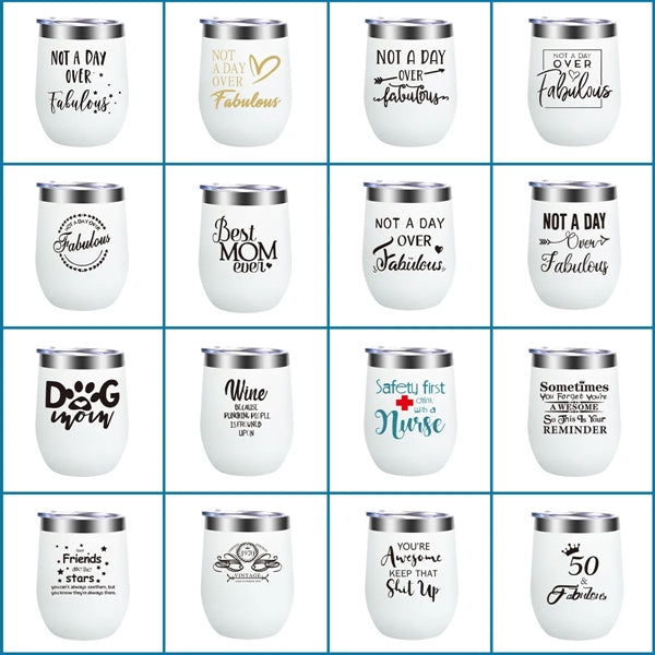 Eco-friendly Stemless Wine Cups with Lid