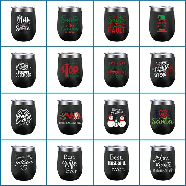 Eco-friendly Stemless Wine Cups with Lid