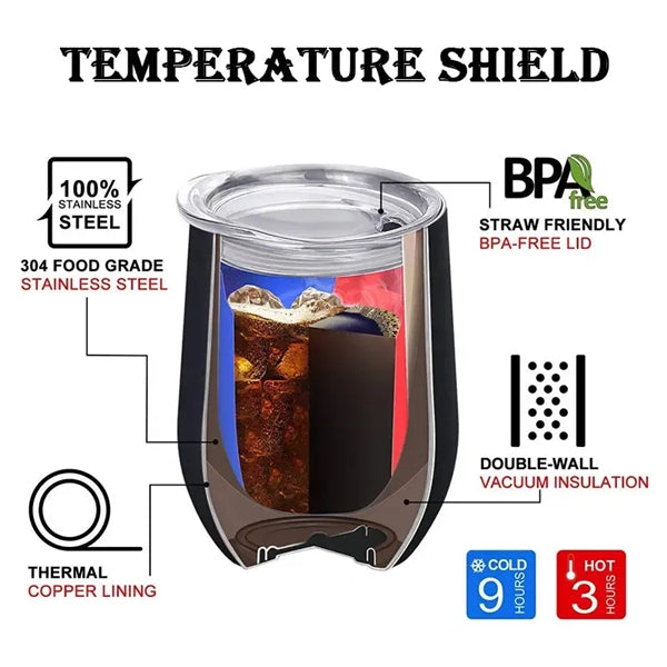 Eco-friendly Stemless Wine Cups with Lid
