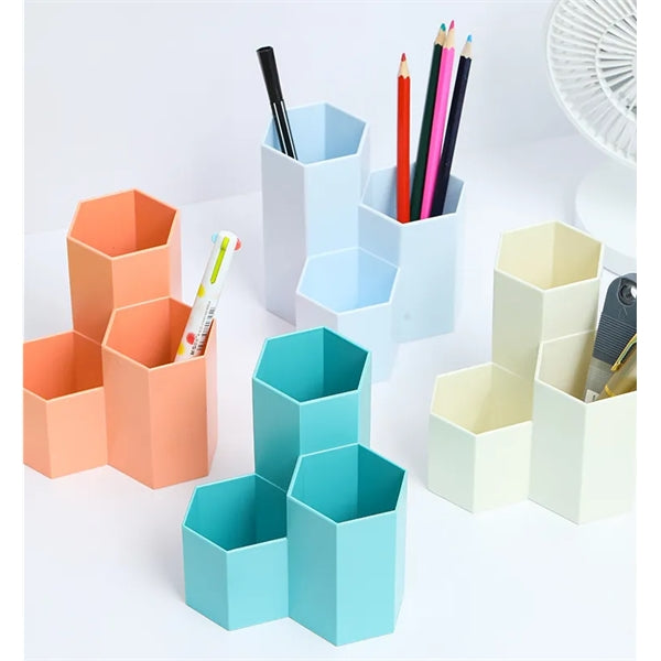 Hexagonal Creative Pen Holder Student Storage Box Ornaments