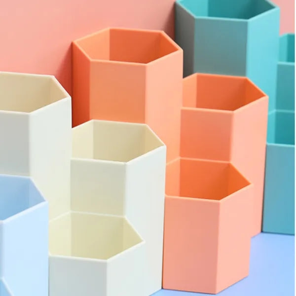 Hexagonal Creative Pen Holder Student Storage Box Ornaments