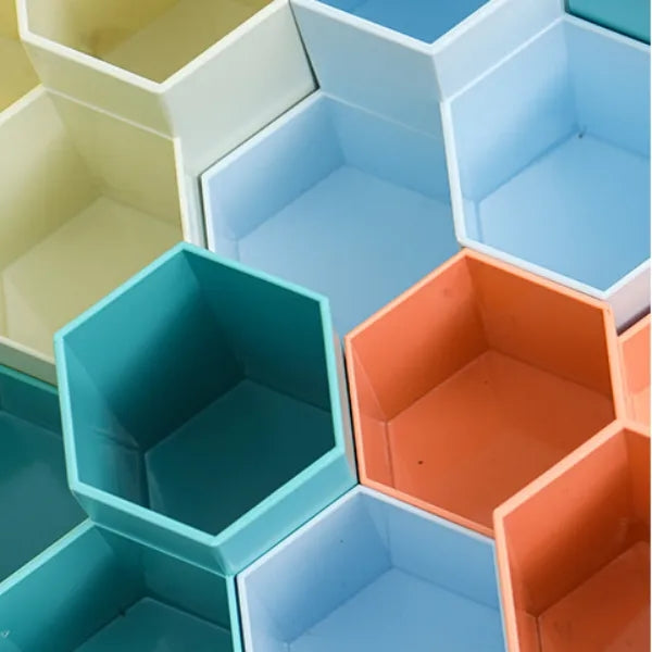 Hexagonal Creative Pen Holder Student Storage Box Ornaments