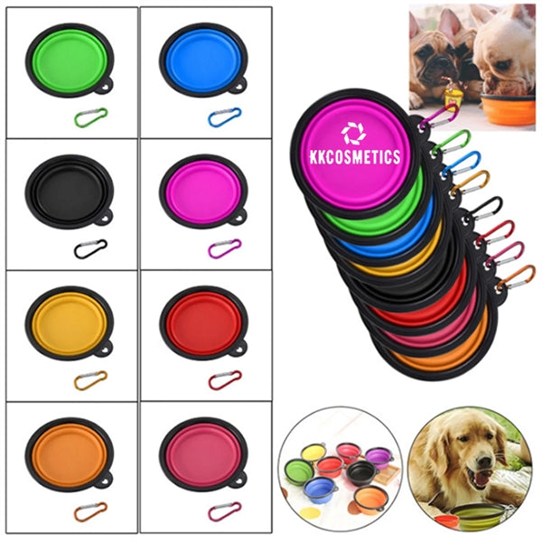 34 Oz.Collapsible Silicone Pet Food Water Bowel With Hook