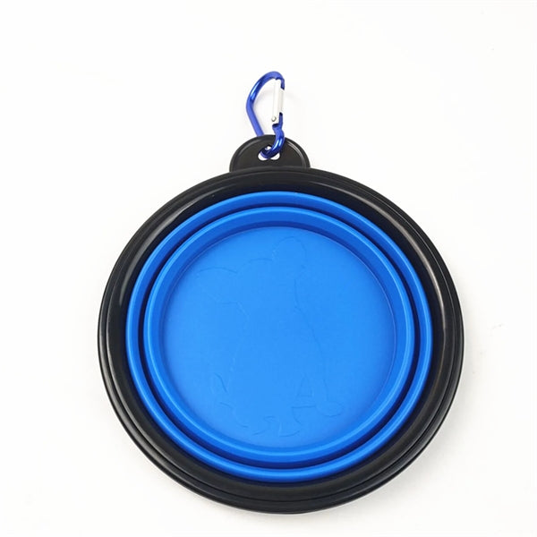 34 Oz.Collapsible Silicone Pet Food Water Bowel With Hook