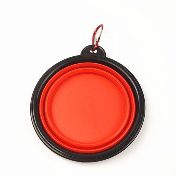 34 Oz.Collapsible Silicone Pet Food Water Bowel With Hook