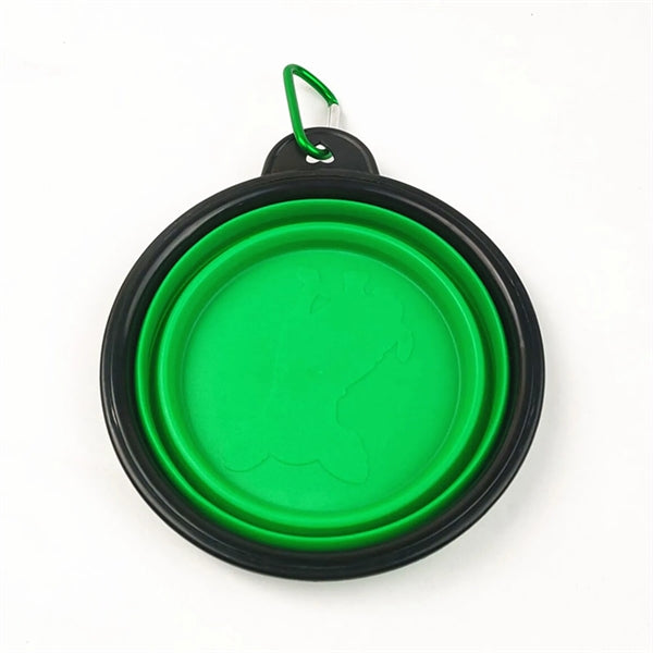 34 Oz.Collapsible Silicone Pet Food Water Bowel With Hook