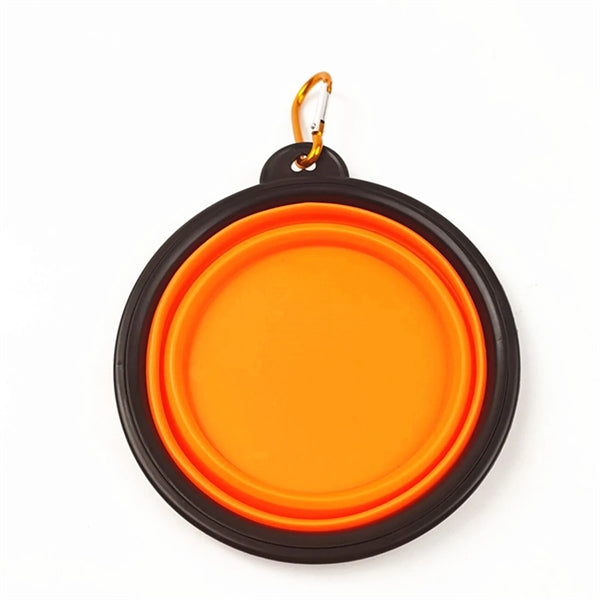 34 Oz.Collapsible Silicone Pet Food Water Bowel With Hook