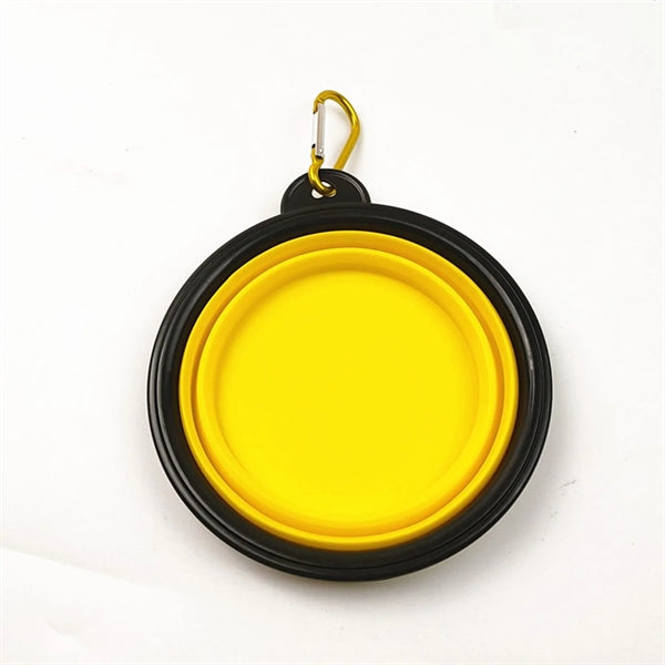 34 Oz.Collapsible Silicone Pet Food Water Bowel With Hook