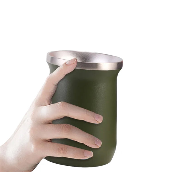 8 oz Yerba Mate Double Wall Stainless Steel Tea Set
