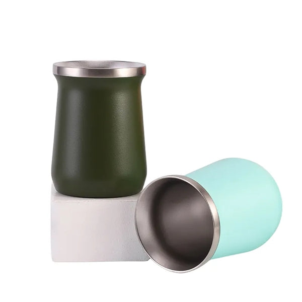 8 oz Yerba Mate Double Wall Stainless Steel Tea Set