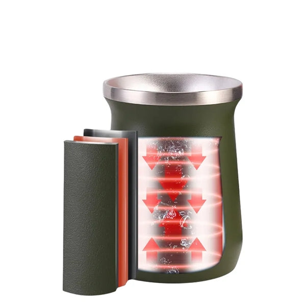 8 oz Yerba Mate Double Wall Stainless Steel Tea Set