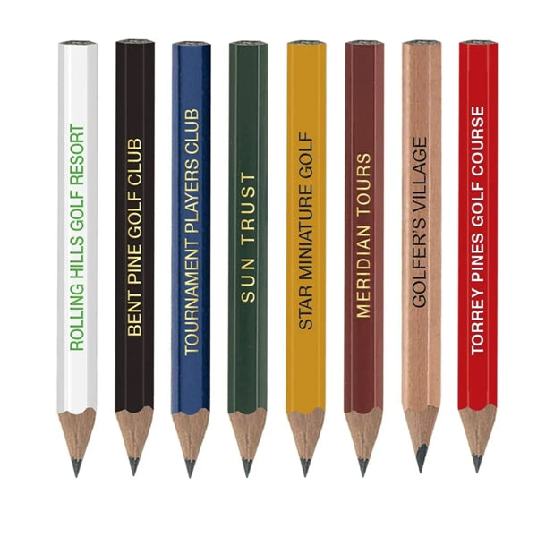 Golf Pencil with Eraser Round Hex Shaped