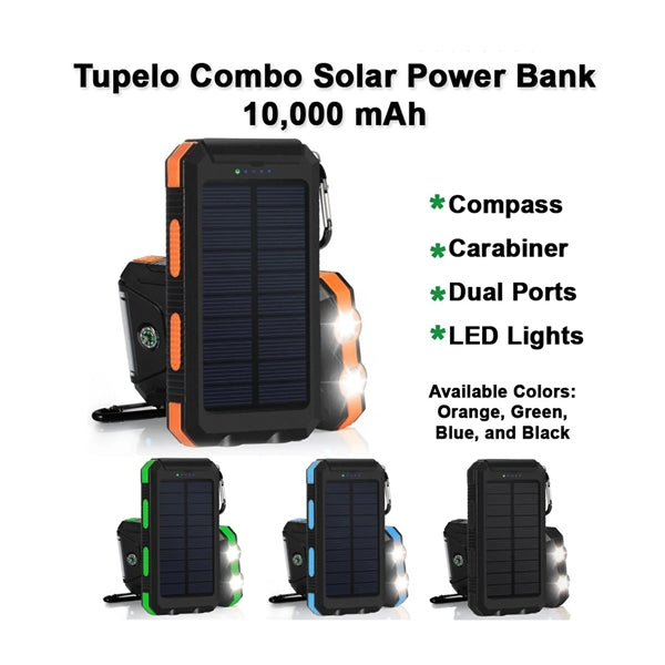 Quick Ship 10000 mAh Solar Power Bank Charger-Domestic