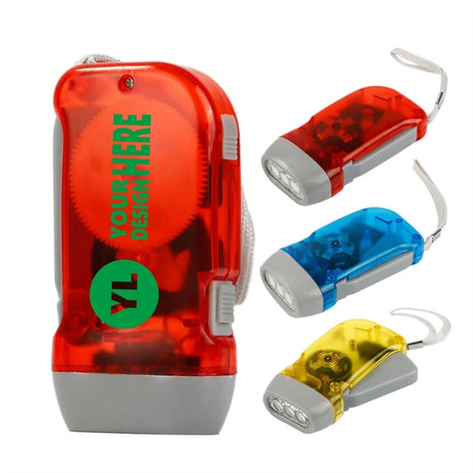 Hand Crank Flashlight Manual Squeeze Power Light