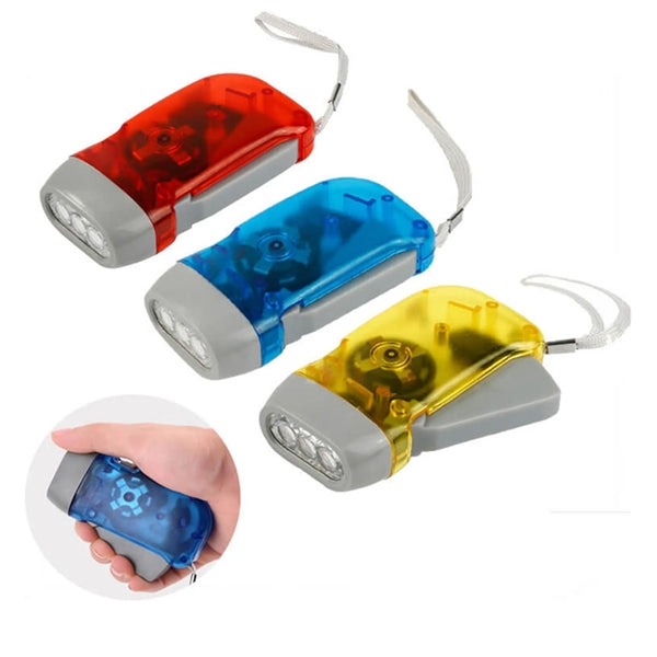 Hand Crank Flashlight Manual Squeeze Power Light