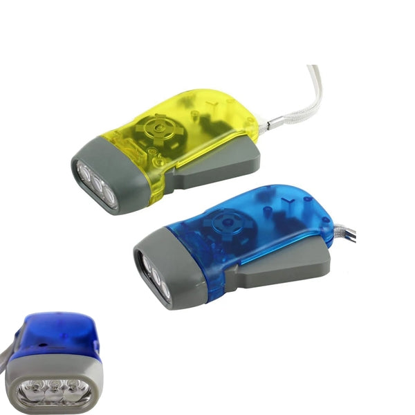Hand Crank Flashlight Manual Squeeze Power Light