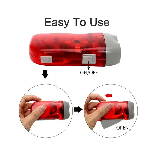 Hand Crank Flashlight Manual Squeeze Power Light