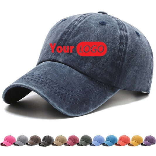 Summer Vintage 100% Cotton Washed Baseball Cap Adjustable