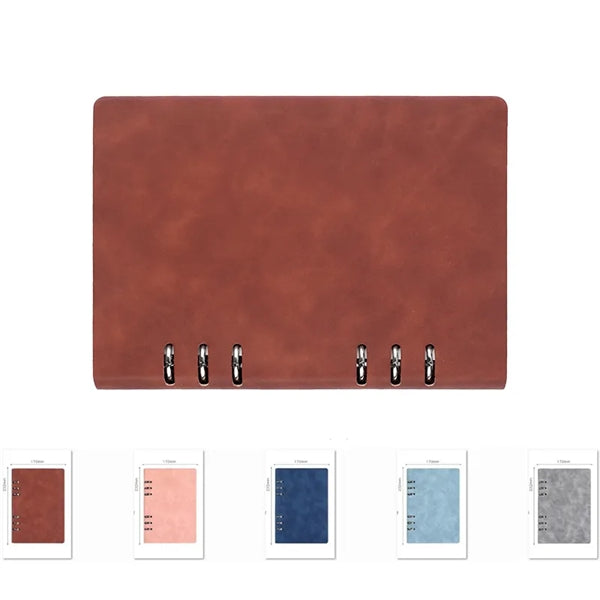 A5 Size Vegan Leather Loose Leaf Binder Refillable Notebook