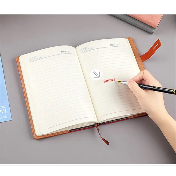 A5 Size Vegan Leather Lined Diary Notebook With Card Holder