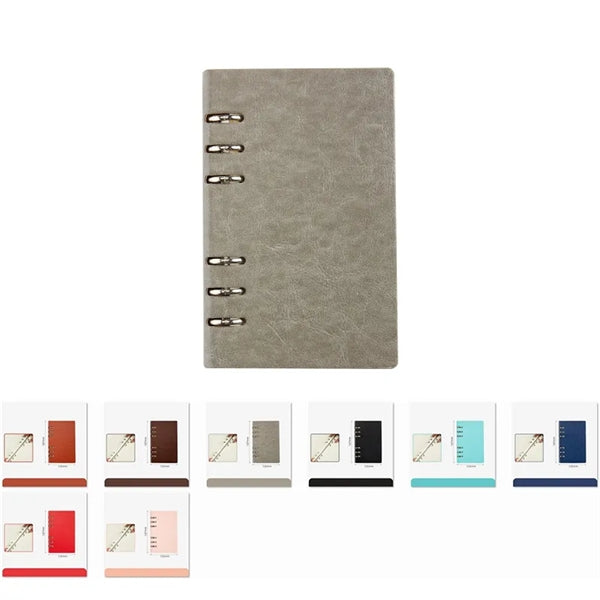 A6 Size Vegan Leather Loose Leaf Binder Refillable Notebook