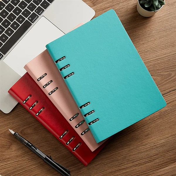A6 Size Vegan Leather Loose Leaf Binder Refillable Notebook