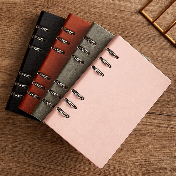 A6 Size Vegan Leather Loose Leaf Binder Refillable Notebook