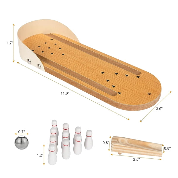 Wooden Mini Bowling Game Set