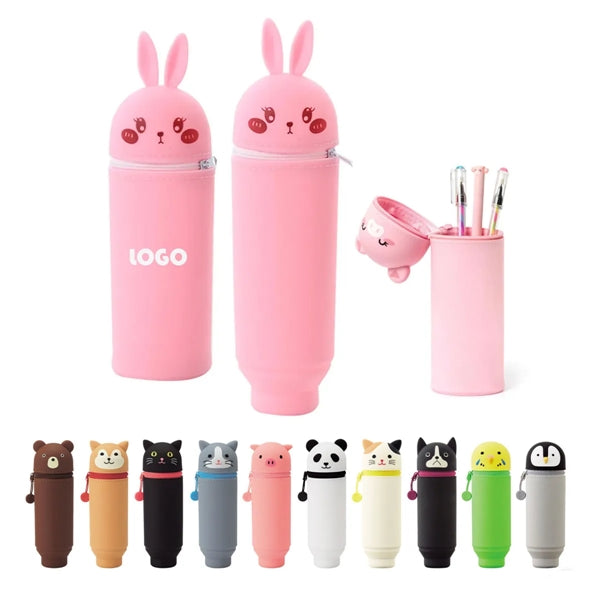 Stand Up Animals Silicone Pencil Case
