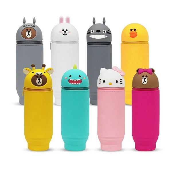 Stand Up Animals Silicone Pencil Case