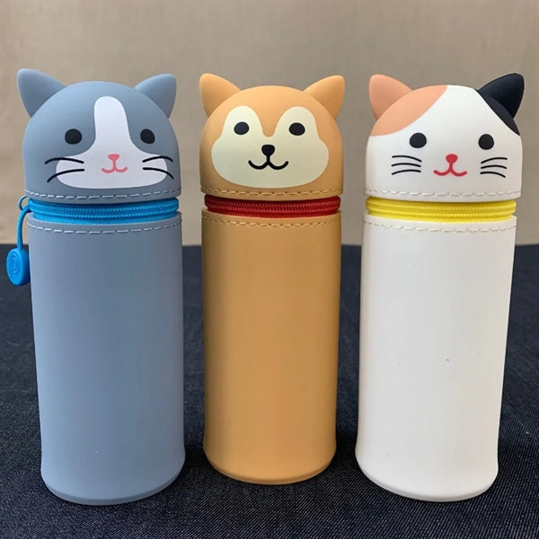 Stand Up Animals Silicone Pencil Case