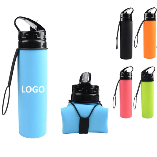 20 Oz Silicone Foldable Folding Sports Bottle