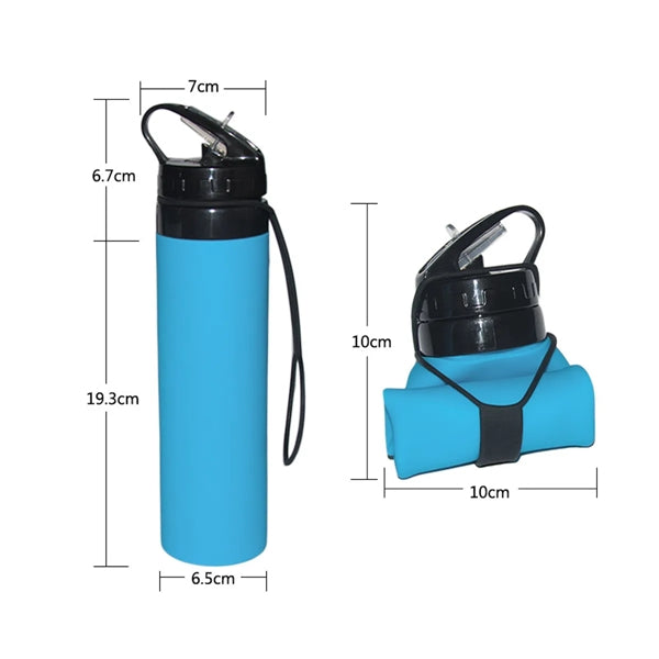 20 Oz Silicone Foldable Folding Sports Bottle