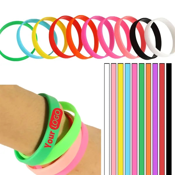 Printed Colorful Filled Silicone Wristbands Blank Bracelets
