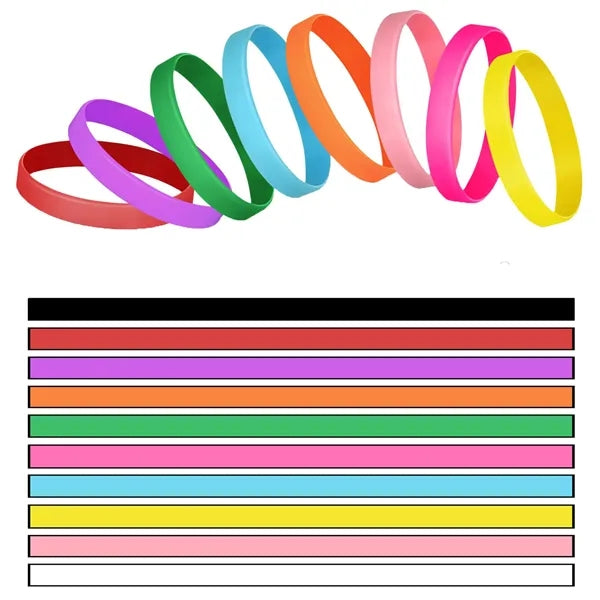Printed Colorful Filled Silicone Wristbands Blank Bracelets