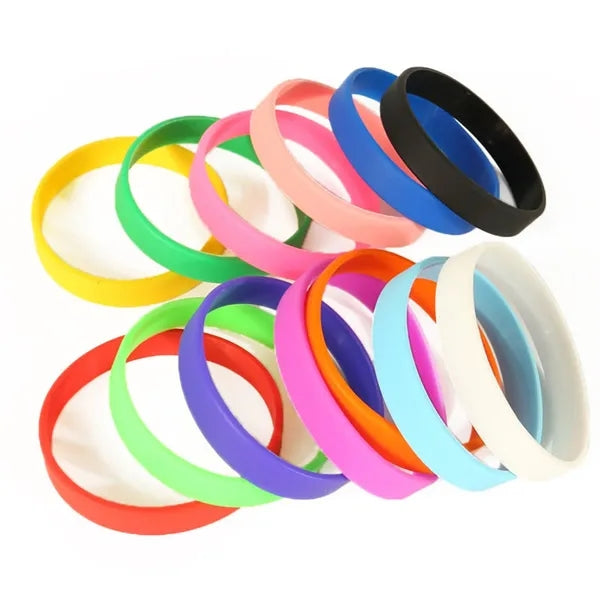 Printed Colorful Filled Silicone Wristbands Blank Bracelets