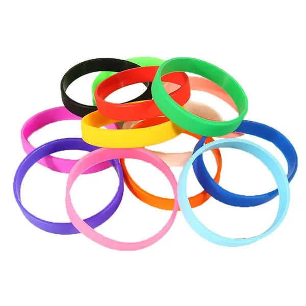 Printed Colorful Filled Silicone Wristbands Blank Bracelets