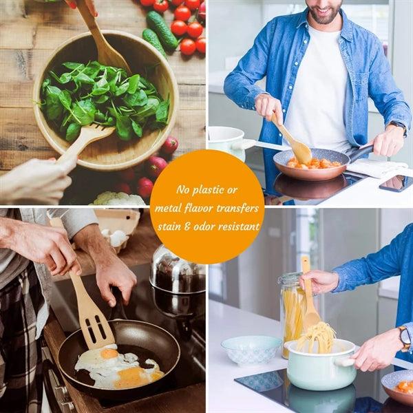 Wooden Bamboo Cooking Utensils Set