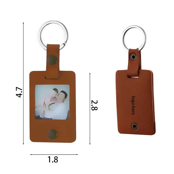 Photo Frame Holder Gift Personalized Leather Keychain