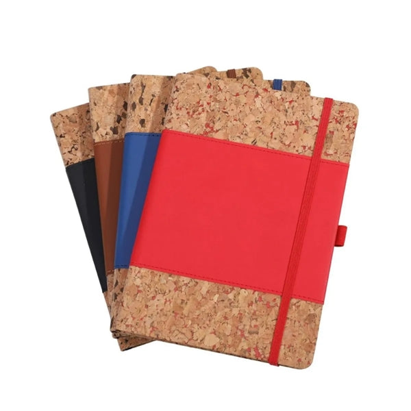 A5 Lined Cork Journal Notebook with Pen Loop